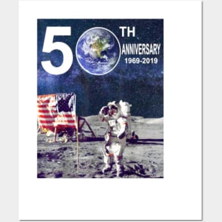 Astronaut Moon Landing 50th Posters and Art